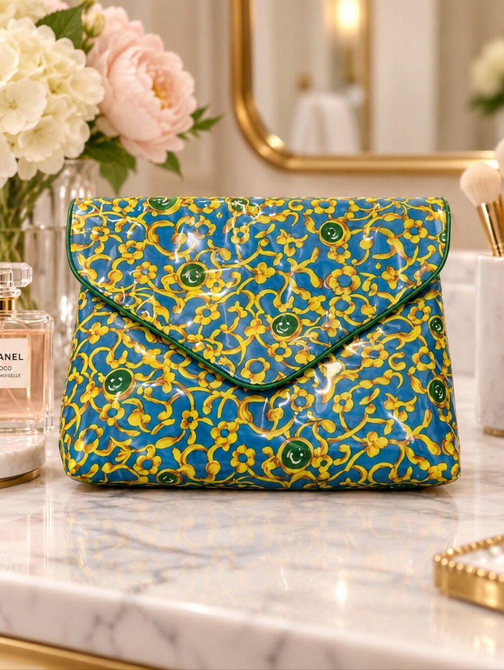 OSCAR DE LA RENTA | Floral Waterproof Cosmetic Makeup Bag - NWOT